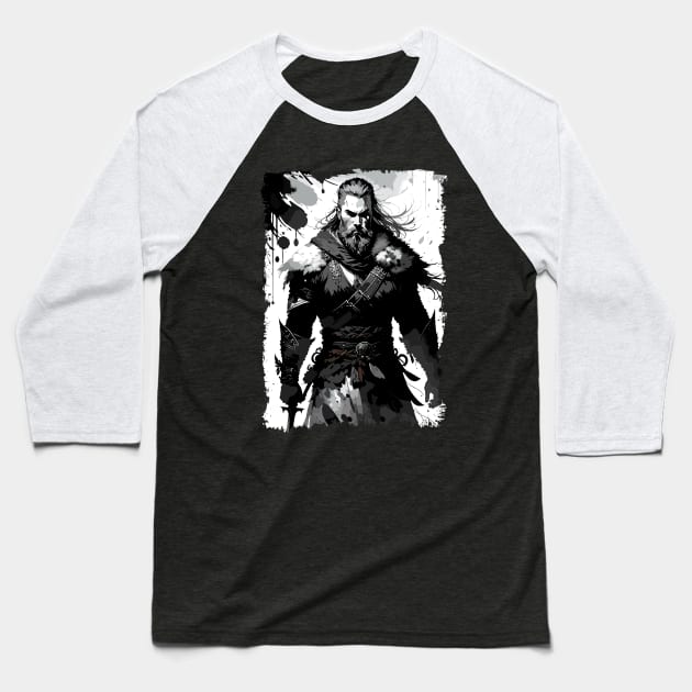 Fierce viking warrior ready to conquer the world / Norse Mythology Baseball T-Shirt by Naumovski